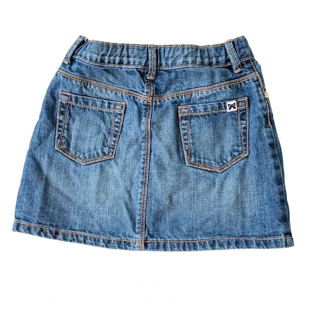 Gymboree Girls Medium Wash Denim Mini Skirt Adjustable Waist Size 6